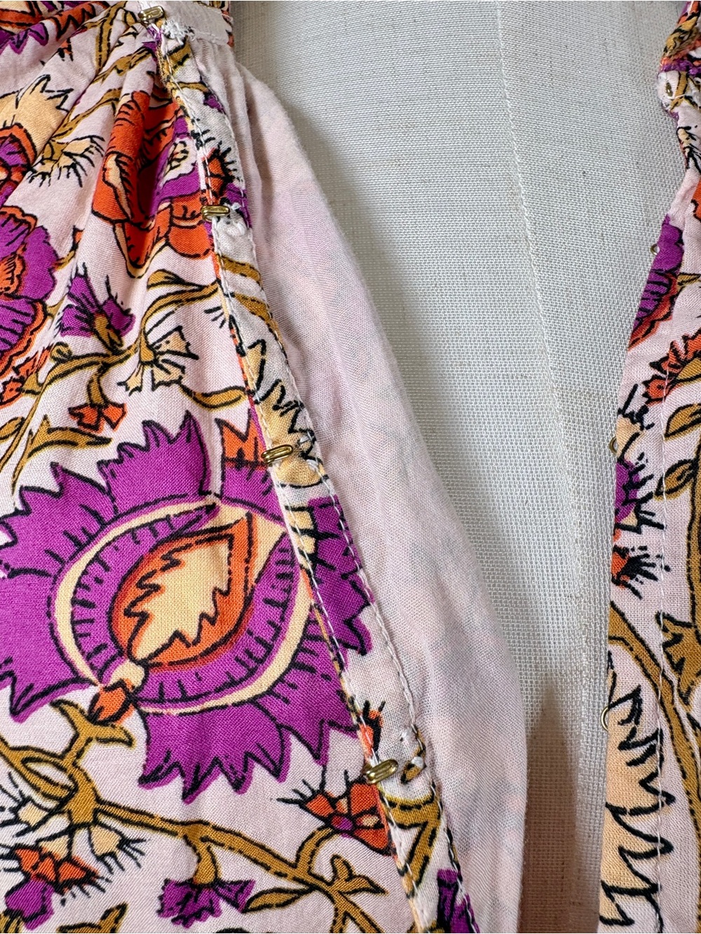 Figue 100% Cotton Halima Floral Vine Dress Size Medium - Picture 9 of 11